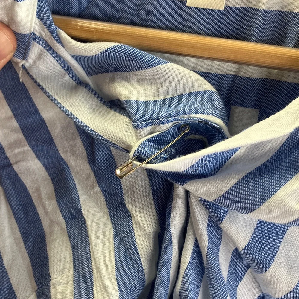 J. Crew Blue and White Striped Shirt